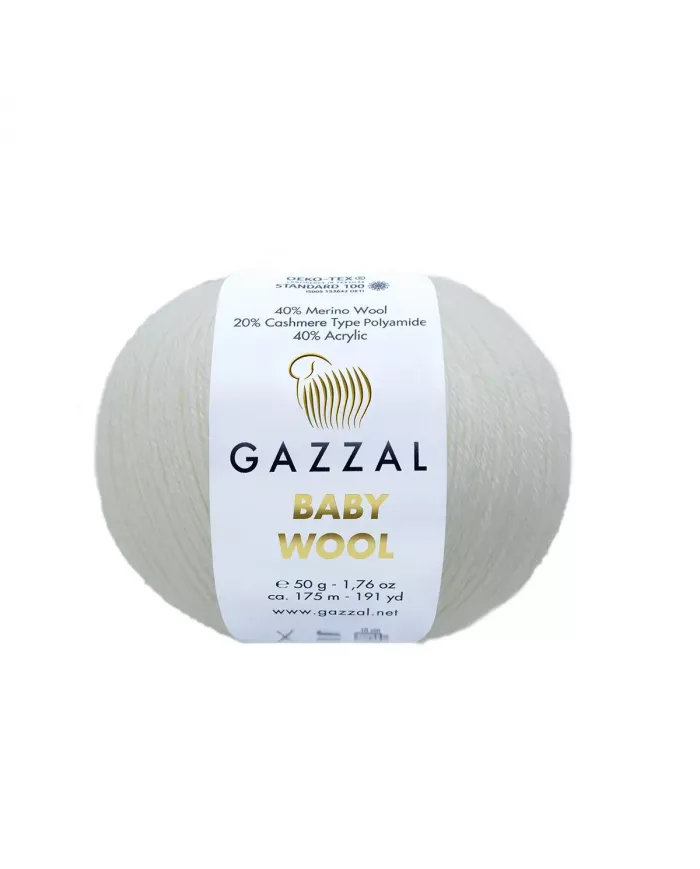 Нитки Gazzal Baby Wool, Білий №801