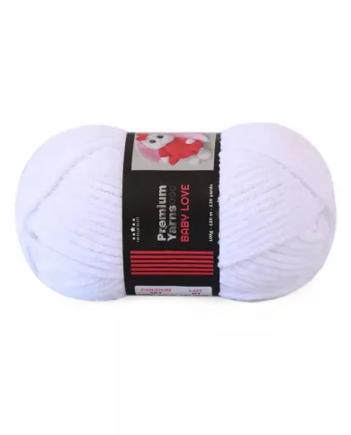 Premium Yarn Baby Love 100гр, Білий №301 Premium Yarn Baby Love 100гр, Білий №301