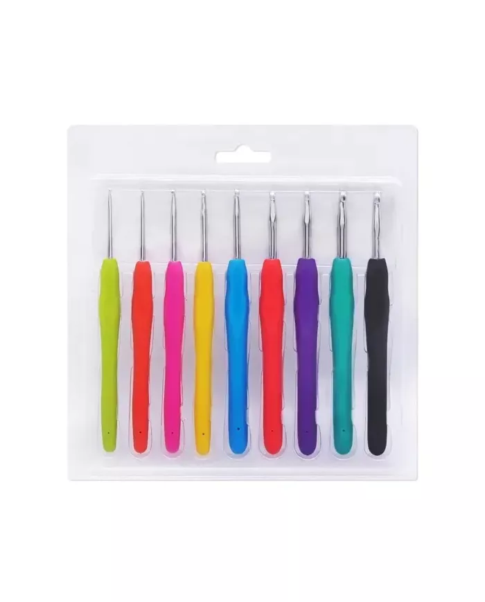 Набір гачків з прогумованою ручкою, 9 шт