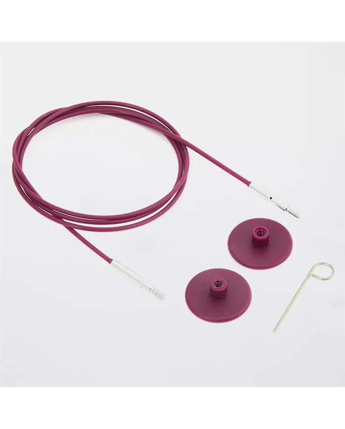 Кабель фіолетовий з нейлоновим покриттям 35 см для створення кругових спиць довжиною 60 см KnitPro