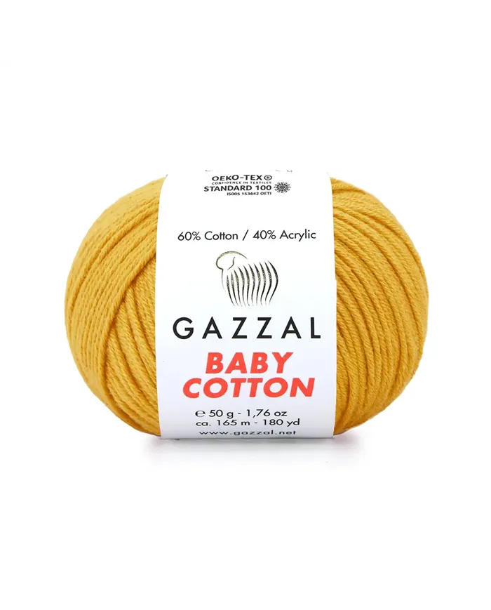 Gazzal Cotton Baby, Гірчичний №3447 Gazzal Cotton Baby, Гірчичний №3447