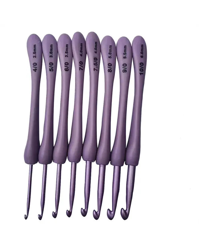 Набір гачків бузкових алюмінієвих, 8 шт.