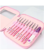 Набір рожевих гачків з кусачками у чохлі, 8 гачків