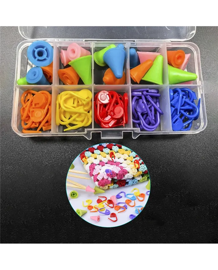 Набір маркерів та захистів для спиць, 80 шт