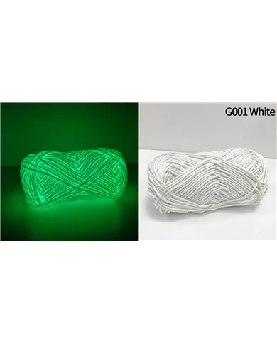 Пряжа, яка світиться у темряві Glow Yarn, біла Пряжа, яка світиться у темряві Glow Yarn, біла