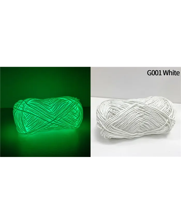 Пряжа, яка світиться у темряві Glow Yarn, біла