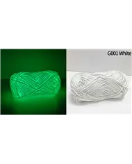 Пряжа, яка світиться у темряві Glow Yarn, біла