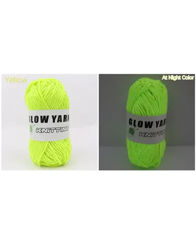 Пряжа, яка світиться у темряві Glow Yarn, жовта Пряжа, яка світиться у темряві Glow Yarn, жовта