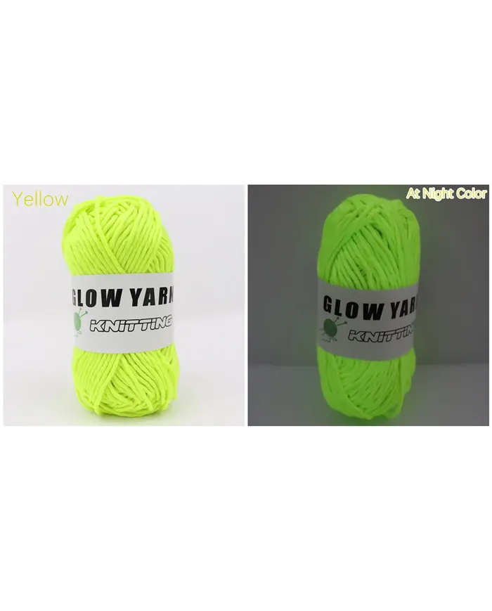Пряжа, яка світиться у темряві Glow Yarn, жовта