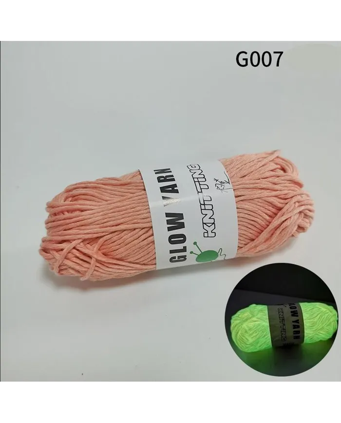 Пряжа, яка світиться у темряві Glow Yarn, рожева