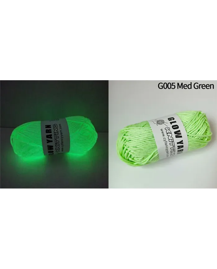 Пряжа, яка світиться у темряві Glow Yarn, зелена
