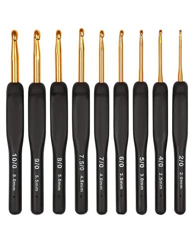 Гачок чорний з пластиковою ручкою, 2 мм