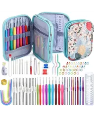 Набір гачків та аксесуарів для в'язання у чохлі, великий з лілеями