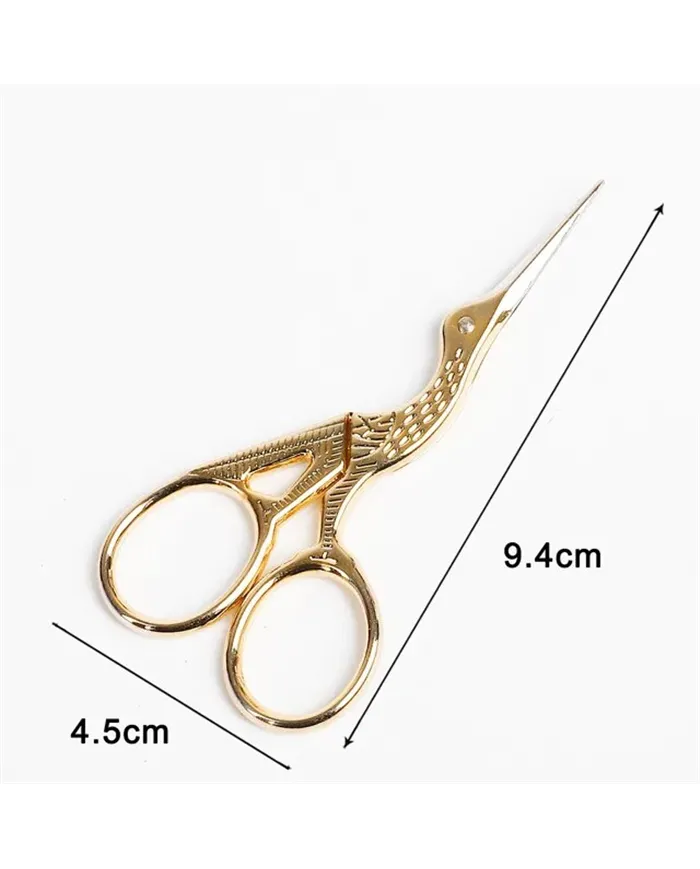 Вінтажні ножиці зі сталі у формі пташки, золото Вінтажні ножиці зі сталі у формі пташки, золото