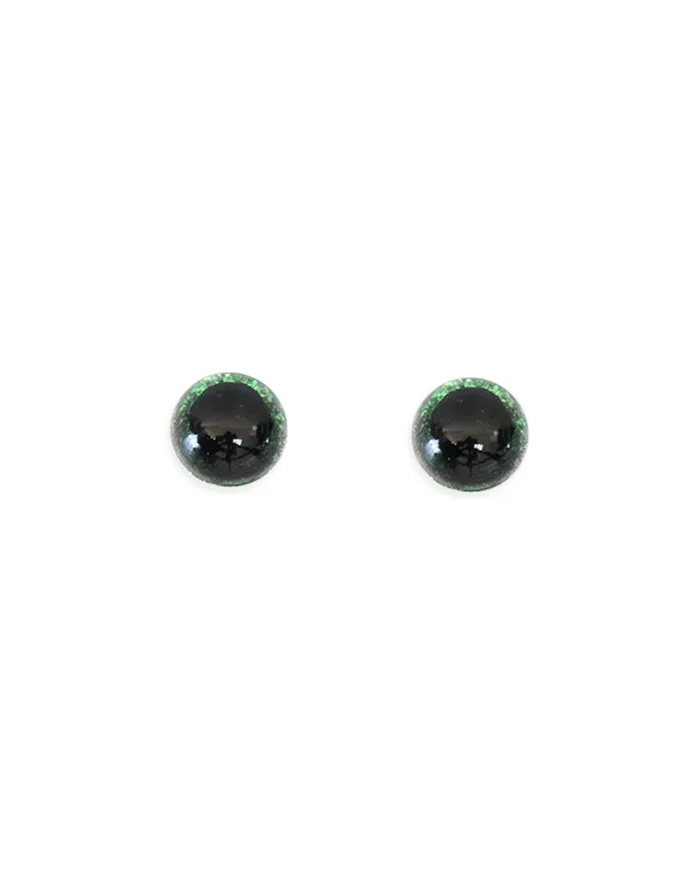 Очі для іграшок із заглушками і райдужною оболонкою, 10 мм, зелені, пара