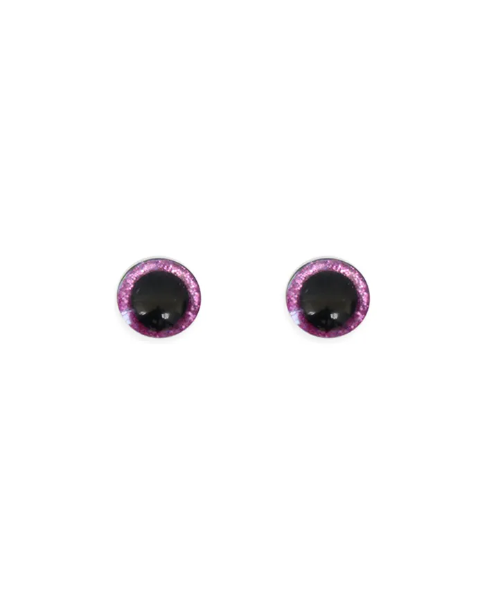 Очі для іграшок із заглушками і райдужною оболонкою, 10 мм, фіолетові, пара