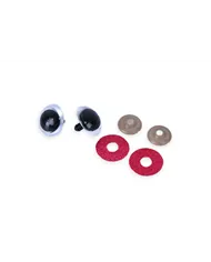 Очі для іграшок із заглушками і райдужною оболонкою, 10 мм, червоні, пара