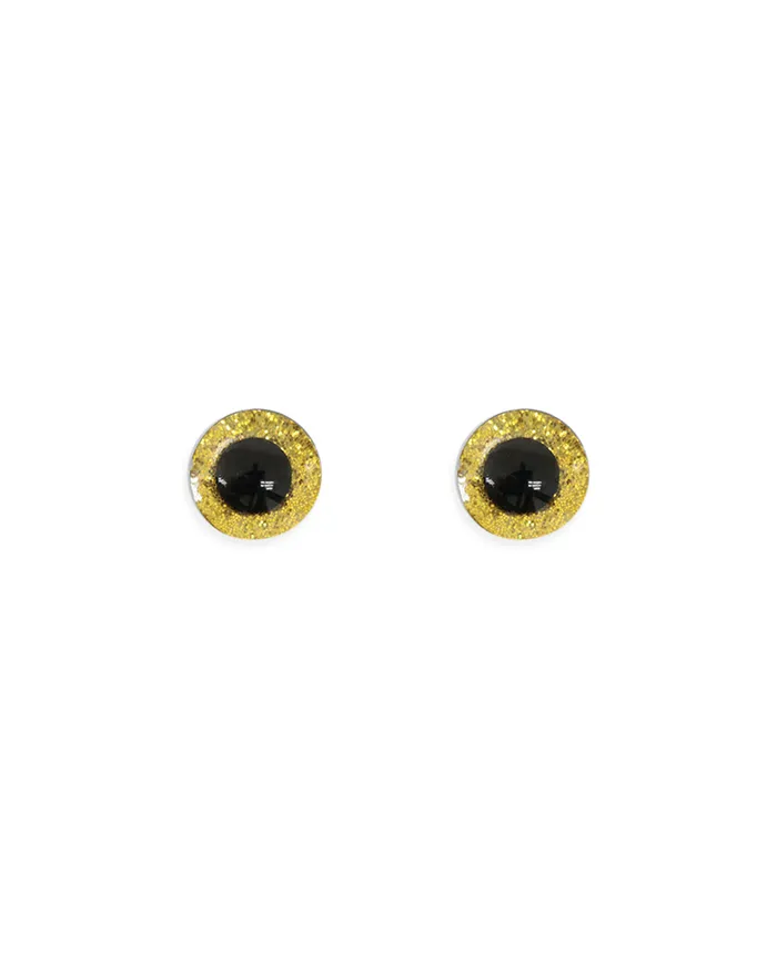 Очі для іграшок із заглушками і райдужною оболонкою, 14 мм, жовті, пара