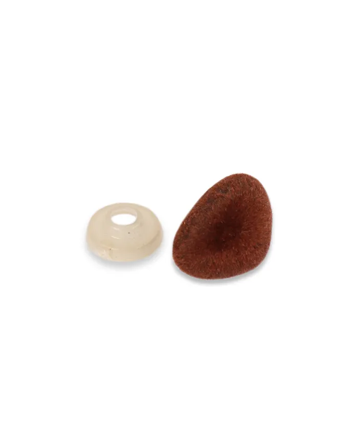 Носик для іграшок плюшевий, коричневий, 12мм×14мм
