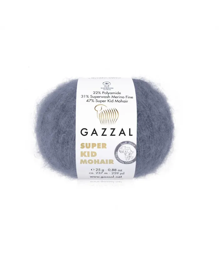 Gazzal Super Kid Mohair, 64411 димчатий