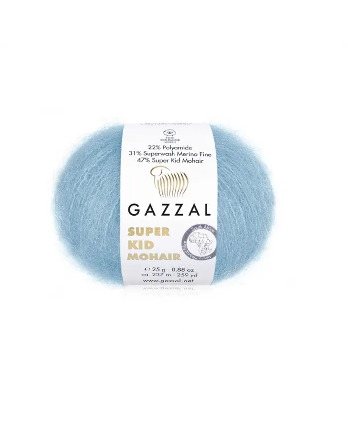 Gazzal Super Kid Mohair, 64420 блакитний