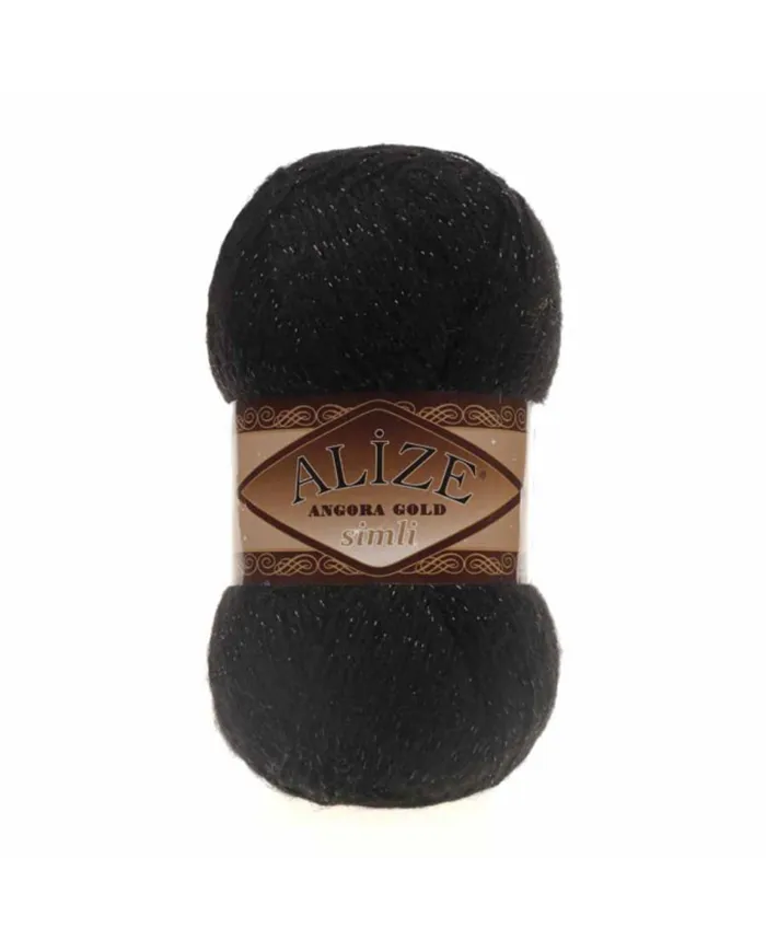 Alize Angora Gold Simli, 60 чорний
