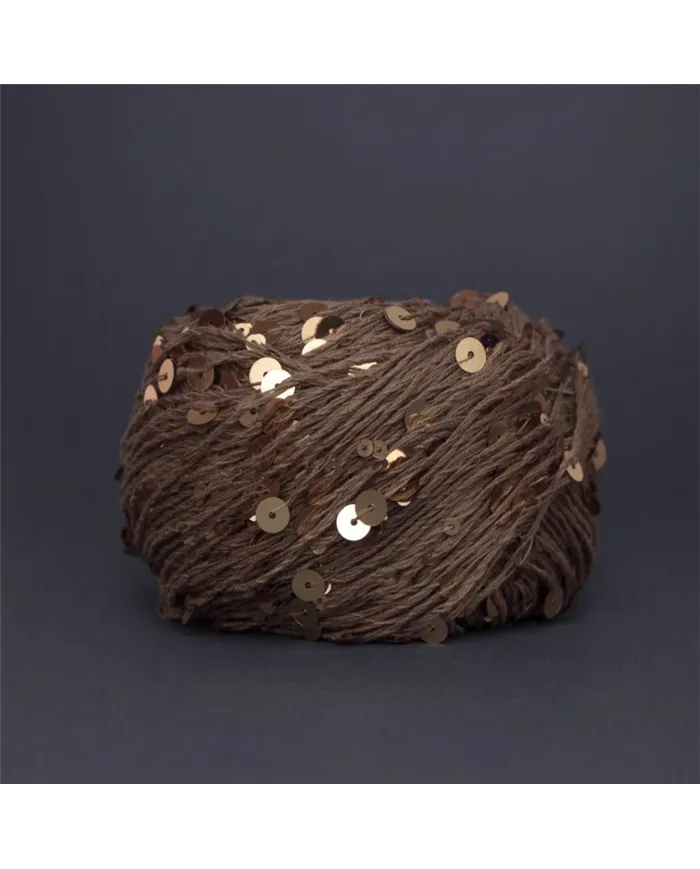 Королівська паєтка, 33 коричневий, паєтка золота