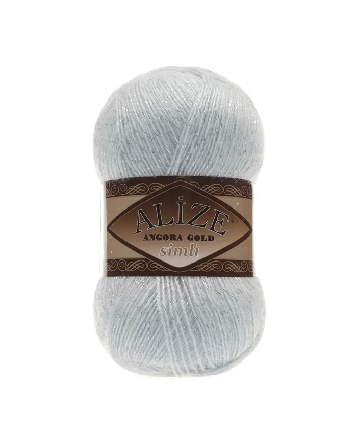 Alize Angora Gold Simli, 514, блакитний лід