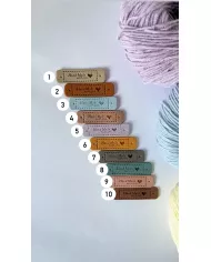 Бірка замшева "Hand made with love", 5,5х1,5 см