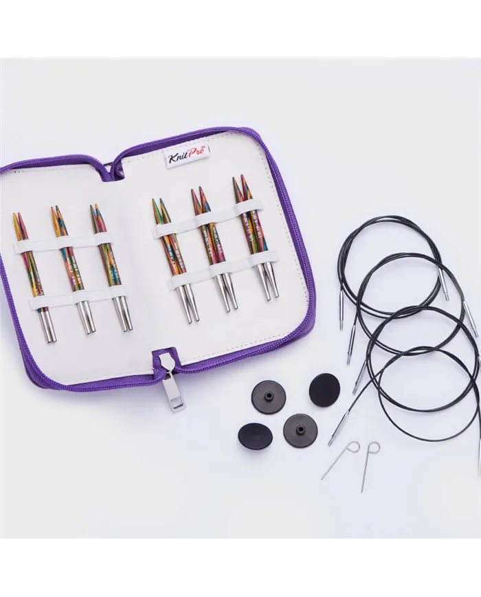 Набір укорочених дерев’яних знімних спиць Deluxe Symfonie Wood KnitPro