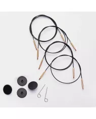 Кабель чорний 20 см для створення кругових спиць довжиною 40 см KnitPro