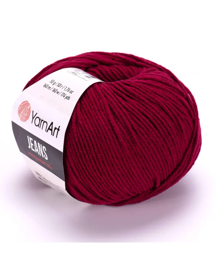 YarnArt Jeans, 66 бордовий