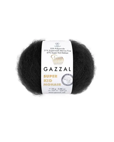 Gazzal Super Kid Mohair, 64409  чорний Gazzal Super Kid Mohair, 64409  чорний