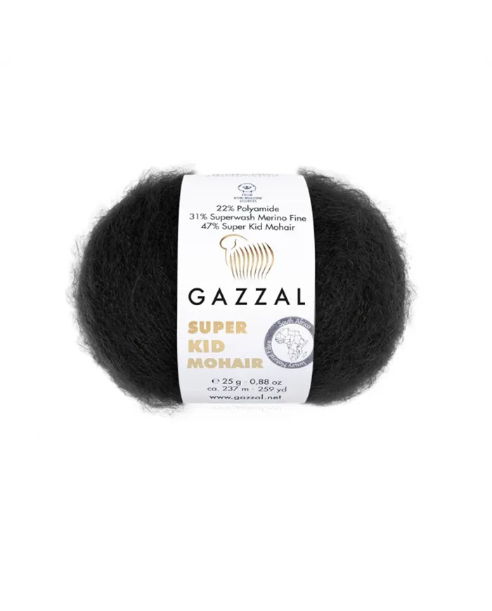 Gazzal Super Kid Mohair, 64409  чорний