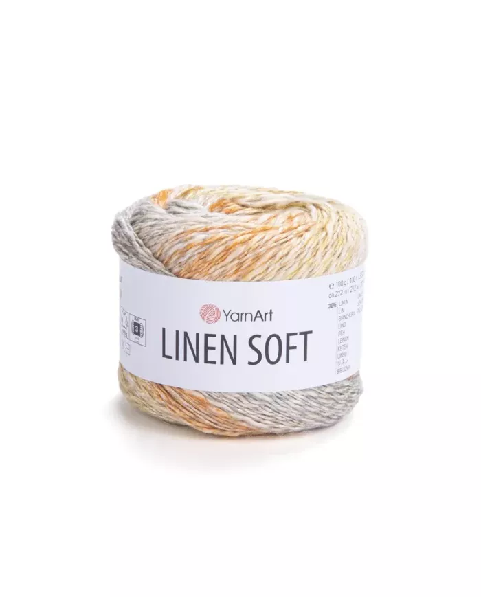 YarnArt Linen soft, 7403, пісочно-сірий меланж