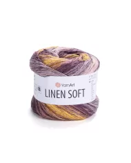 YarnArt Linen soft, 7415, золото-шоколадно-бежевий меланж