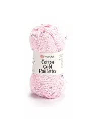 YarnArt Cotton Gold Paillettes, 7107, світло-рожевий