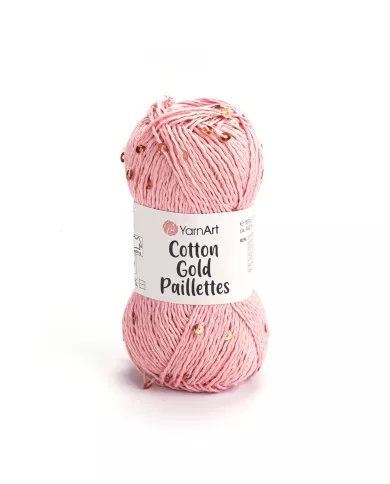 YarnArt Cotton Gold Paillettes, 7108, кораловий YarnArt Cotton Gold Paillettes, 7108, кораловий