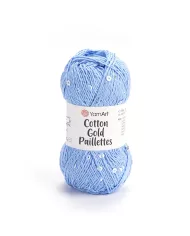 YarnArt Cotton Gold Paillettes, 7110, блакитний