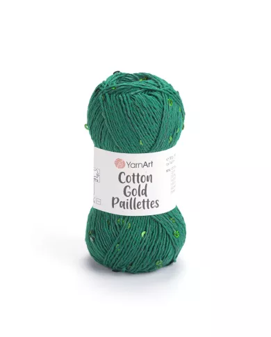 YarnArt Cotton Gold Paillettes, 7114, смарагдовий YarnArt Cotton Gold Paillettes, 7114, смарагдовий
