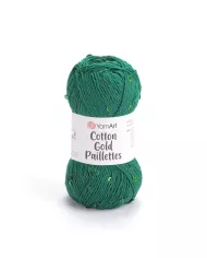 YarnArt Cotton Gold Paillettes, 7114, смарагдовий