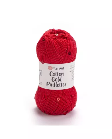 YarnArt Cotton Gold Paillettes, 7115, червоний YarnArt Cotton Gold Paillettes, 7115, червоний