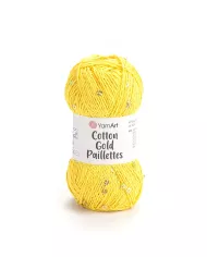 YarnArt Cotton Gold Paillettes, 7106, жовтий