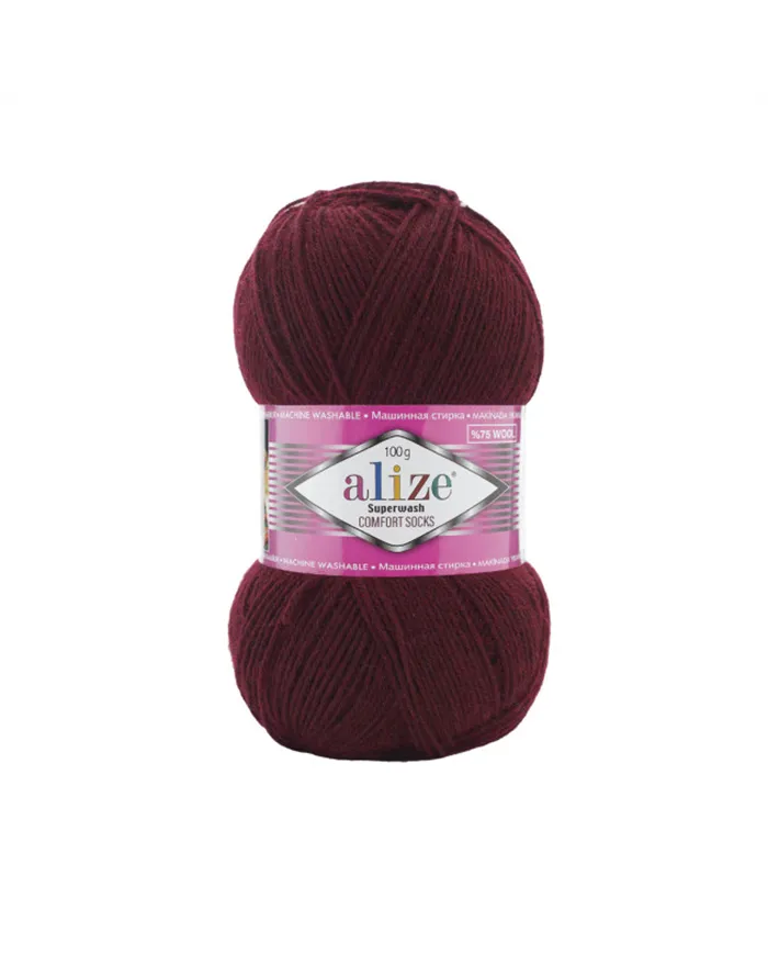 Alize Superwash Comfort Socks, 578, винний