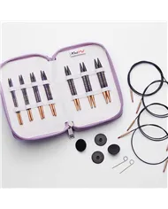 Набір коротких дерев’яних знімних спиць Deluxe Jadore Cubics KnitPro