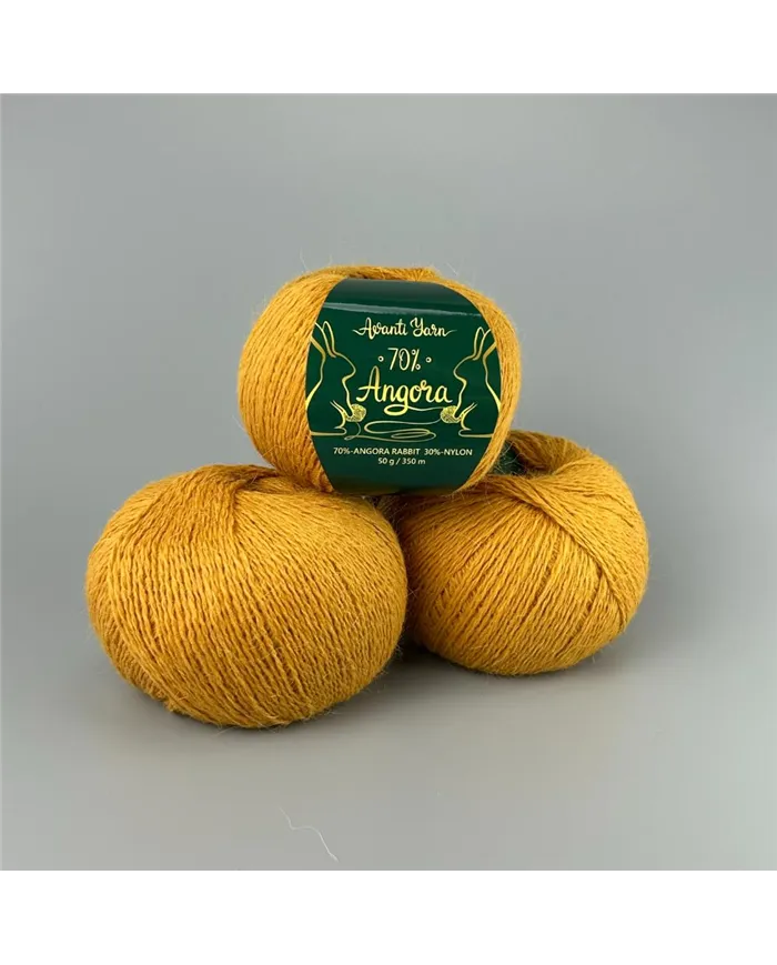 Avanti Yarn Angora 70%, 909, гірчичний