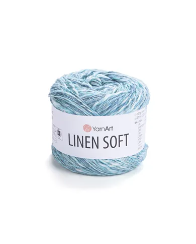 YarnArt Linen soft, 7408, блакитно-сірий меланж