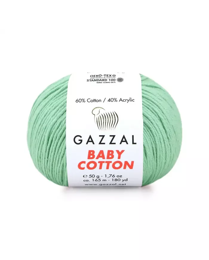 Нитки Gazzal Baby Cotton, Водяна зелень №3425
