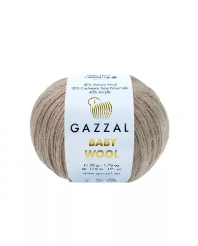 Нитки Gazzal Baby Wool, Кава з молоком №835 Нитки Gazzal Baby Wool, Кава з молоком №835