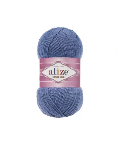 Нитки Alize Cotton Gold, Синій меланж №374 Нитки Alize Cotton Gold, Синій меланж №374